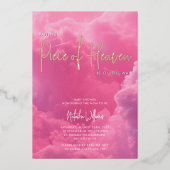 Invitation En Aluminium Petit morceau du ciel nuages roses (Recto)