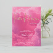 Invitation En Aluminium Petit morceau du ciel nuages roses (Debout devant)