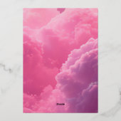 Invitation En Aluminium Petit morceau du ciel nuages roses (Verso)
