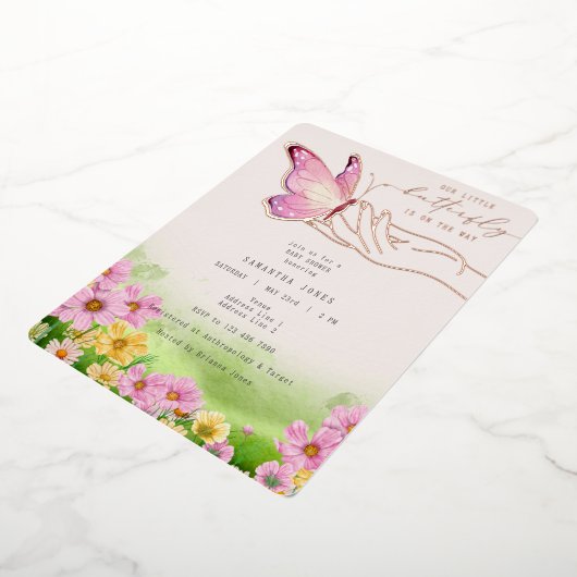 Invitation En Aluminium Petit Papillon Bohème En Route Jardin de Fleurs Sa (Rotation)