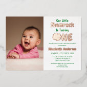 Invitation En Aluminium Petit Shamrock 1er anniversaire (Recto)
