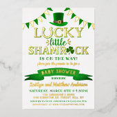 Invitation En Aluminium Petit Shamrock St. Patrick's Day Baby shower Real (Recto)