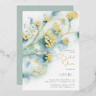 Invitation En Aluminium Petite Fête des mariées aux fleurs blanches