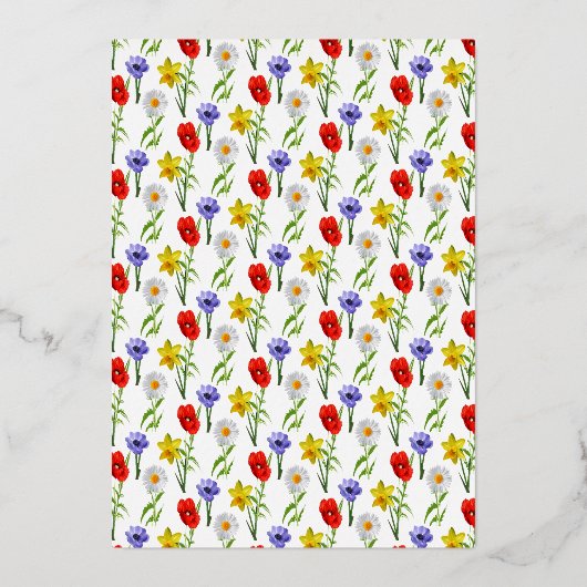 Invitation En Aluminium Petite fille Fleur sauvage Anniversaire (Verso)