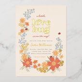 Invitation En Aluminium Petite fille puceron d'amour Baby Shower Rétro (Recto)