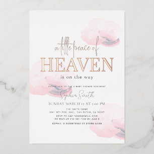 Invitation En Aluminium Petite paix du ciel Baby shower de fille nuageuse