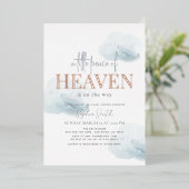 Invitation En Aluminium Petite Paix du Ciel Baby shower de garçon à nuages (Debout devant)