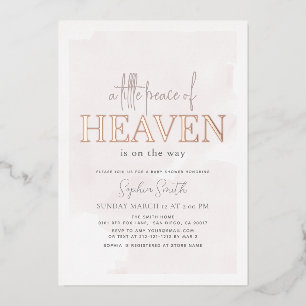 Invitation En Aluminium Petite Paix du Ciel Fille Baby Shower Ciel Rose