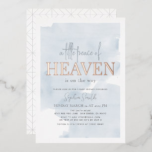 Invitation En Aluminium Petite Paix du Ciel Garçon Baby Shower Bleu