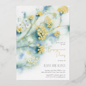 Invitation En Aluminium Petites Fleurs blanches (Recto)