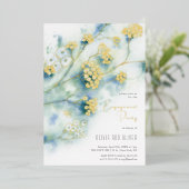 Invitation En Aluminium Petites Fleurs blanches (Debout devant)
