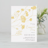 Invitation En Aluminium Petites Fleurs blanches (Debout devant)