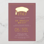 Invitation En Aluminium Phd Doctorate Hat Doctoral Degree Graduation (Recto)