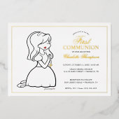 Invitation En Aluminium Philosophies Première communion - Fille (Recto)