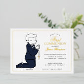 Invitation En Aluminium Philosophies Première communion - Garçon (Debout devant)