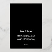 Invitation En Aluminium Photo 21e anniversaire Black Gold (Verso)