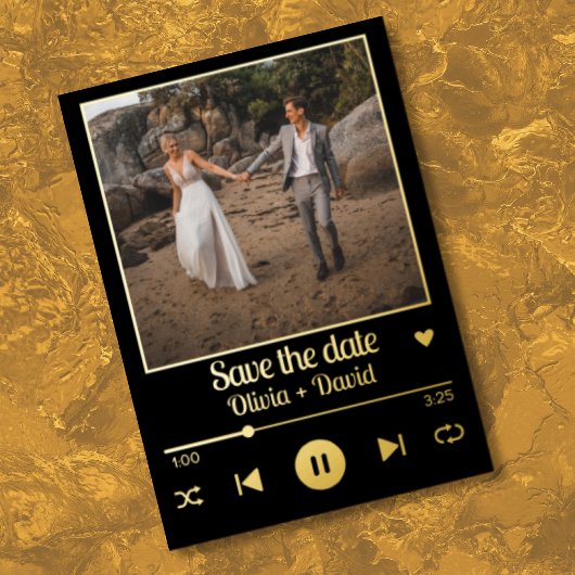 Invitation En Aluminium Photo Album Couverture Musique Playlist Enregistre