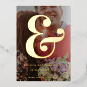 Invitation En Aluminium Photo Ampersand Vellum Overlay Style Enregistrer l (Recto)