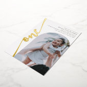 Invitation En Aluminium Photo Arc moderne Script vertical 1er anniversaire (Rotation)