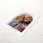 Invitation En Aluminium Photo Arch Calligraphie 50e anniversaire de Mariag (Rotation)