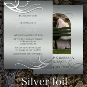 Invitation En Aluminium Photo Arch du 25e anniversaire du Mariage moderne 
