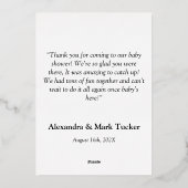 Invitation En Aluminium Photo baby shower (Verso)