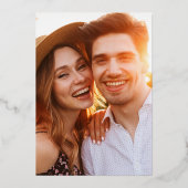 Invitation En Aluminium Photo Black Blush Floral Mariage Gold Foil (Verso)