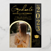 Invitation En Aluminium Photo bold 2023 arch graduation noire (Recto)