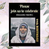 Invitation En Aluminium Photo Chaque année Anniversaire Black Gold