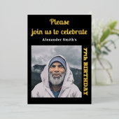 Invitation En Aluminium Photo Chaque année Anniversaire Black Gold (Debout devant)