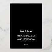 Invitation En Aluminium Photo Chaque année Anniversaire Black Gold (Verso)