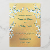 Invitation En Aluminium Photo Cherry Blossom Mariage Turquoise (Verso)