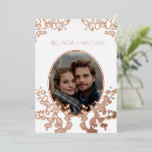 Invitation En Aluminium Photo Cherry Blossom  Rose Gold White (Debout devant)