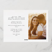 Invitation En Aluminium Photo Classique Blanc L'Or Mariage Enregistrer La  (Verso)