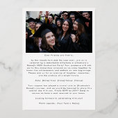 Invitation En Aluminium Photo College University Rose Gold Graduate Party (Verso)