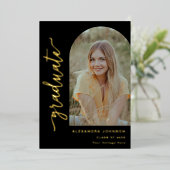 Invitation En Aluminium Photo d'architecture moderne élégante écriture dor (Debout devant)