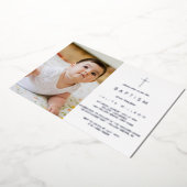 Invitation En Aluminium Photo de baptême chic (Rotation)