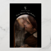 Invitation En Aluminium Photo de calligraphie officielle Noir et Or réel (Verso)