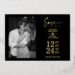Invitation En Aluminium Photo de couple de mariage romantique tendance noi