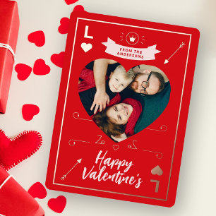 Invitation En Aluminium Photo de famille Saint-Valentin Cœur et Amour Roug