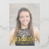 Invitation En Aluminium Photo de fin d'études - Script rustique avec Grad (Recto)