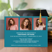Invitation En Aluminium Photo de graduation - Script ustique avec Grad Par