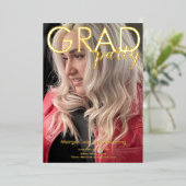 Invitation En Aluminium Photo de la fête de graduation moderne (Debout devant)