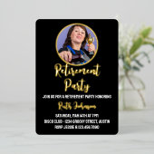 Invitation En Aluminium Photo de la partie de retraite de Golden Script (Debout devant)