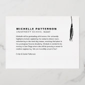 Invitation En Aluminium Photo de la promotion 2025 Diplômé Or (Verso)