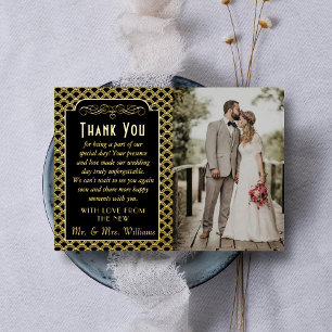 Invitation En Aluminium Photo de mariage Gatsby Art Déco vintage des année