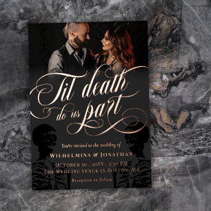 Invitation En Aluminium Photo de mariage gothique en or jusqu'à ce que la 