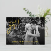 Invitation En Aluminium Photo de 'Nous avons dit oui' | Photo de réception (Debout devant)