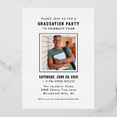 Invitation En Aluminium Photo de remise des diplômes en or noir moderne Fê (Verso)