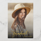 Invitation En Aluminium Photo d'une fête d'études élégante moderne (Recto)